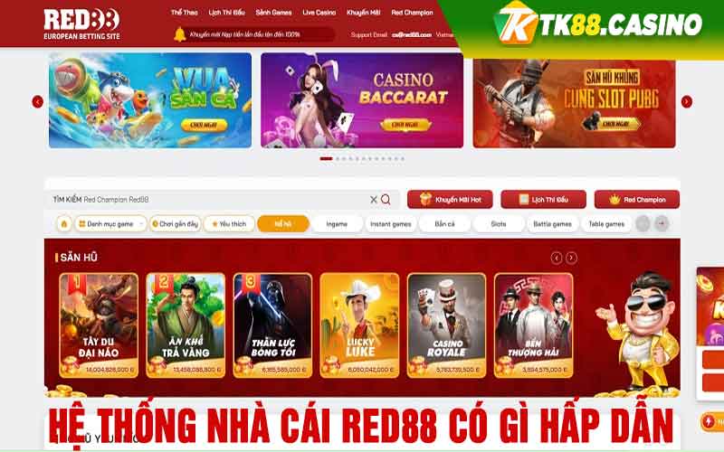 Hệ thống nhà cái Red88 có gì hấp dẫn